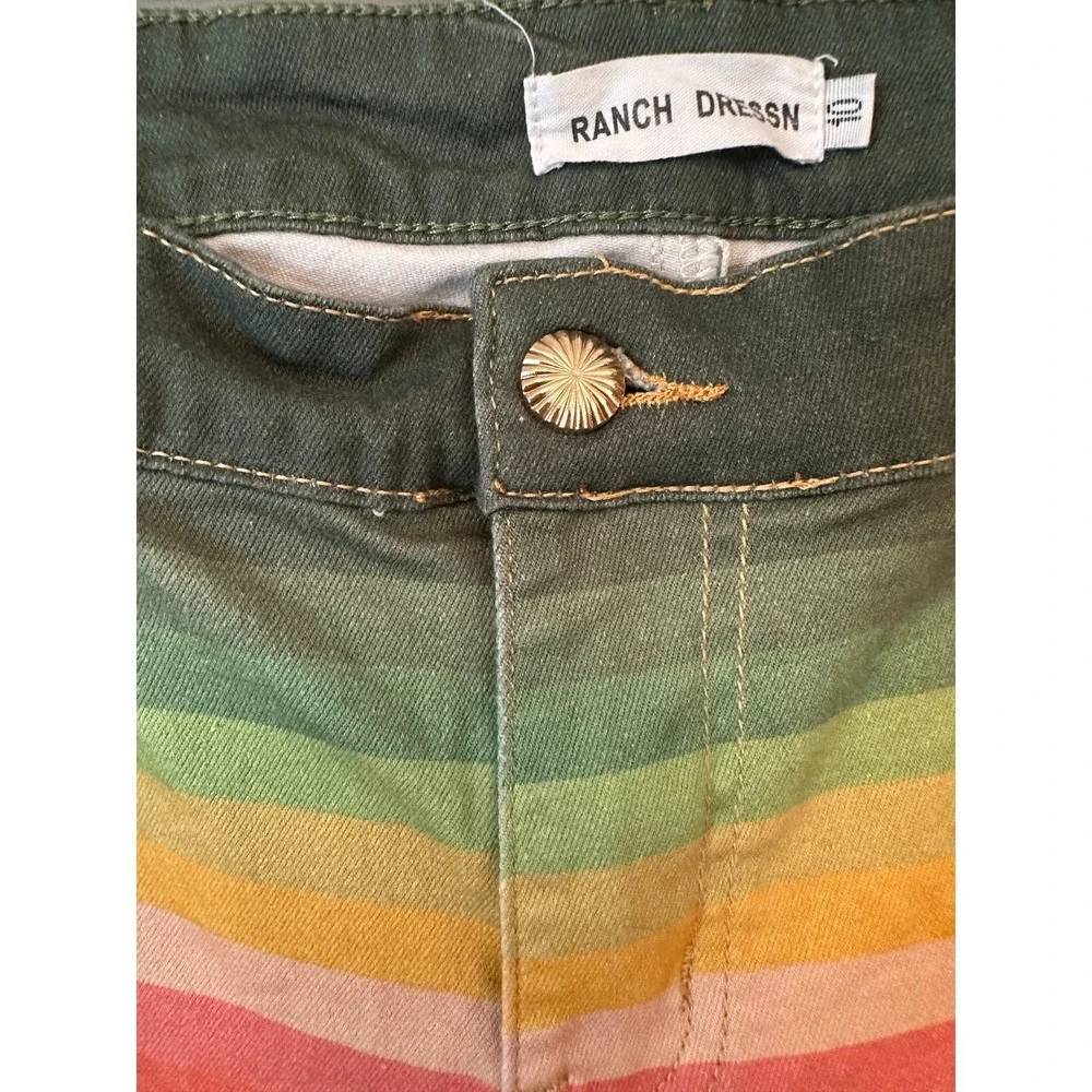 Ranch Dress'n Rainbow Flare Pants‎ Split Leg Western Rodeo Women's Size 10
